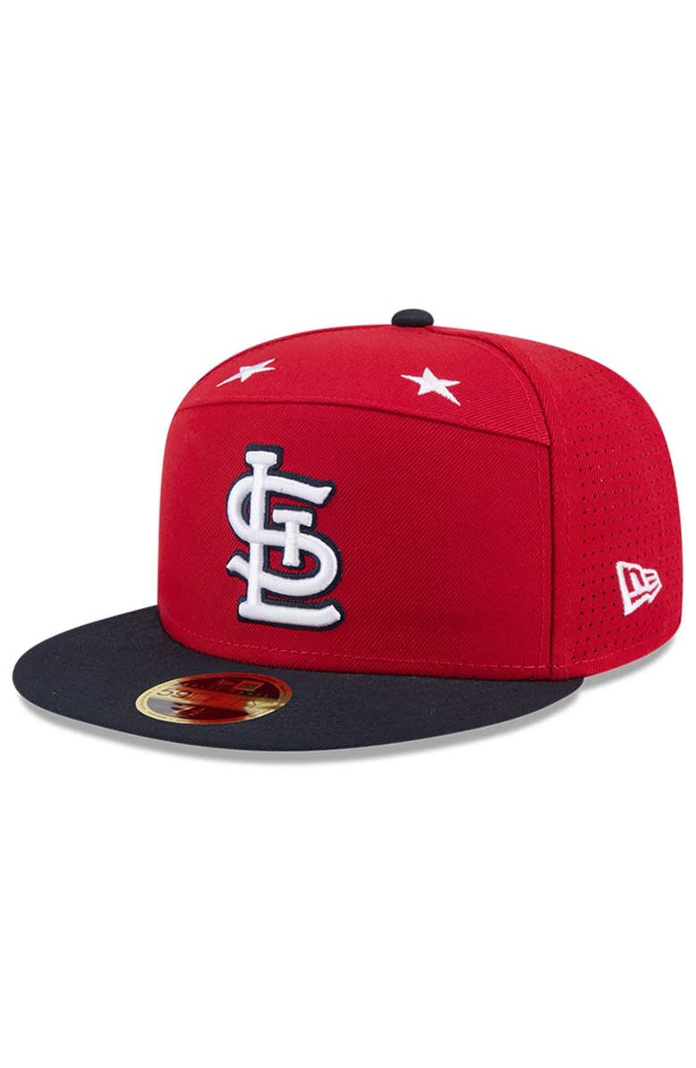 New Era Men's New Era Red/Navy St. Louis Cardinals 2025 MLB All-Star Game Side Patch 59FIFTY Fitted Hat, Alternate, color, Red