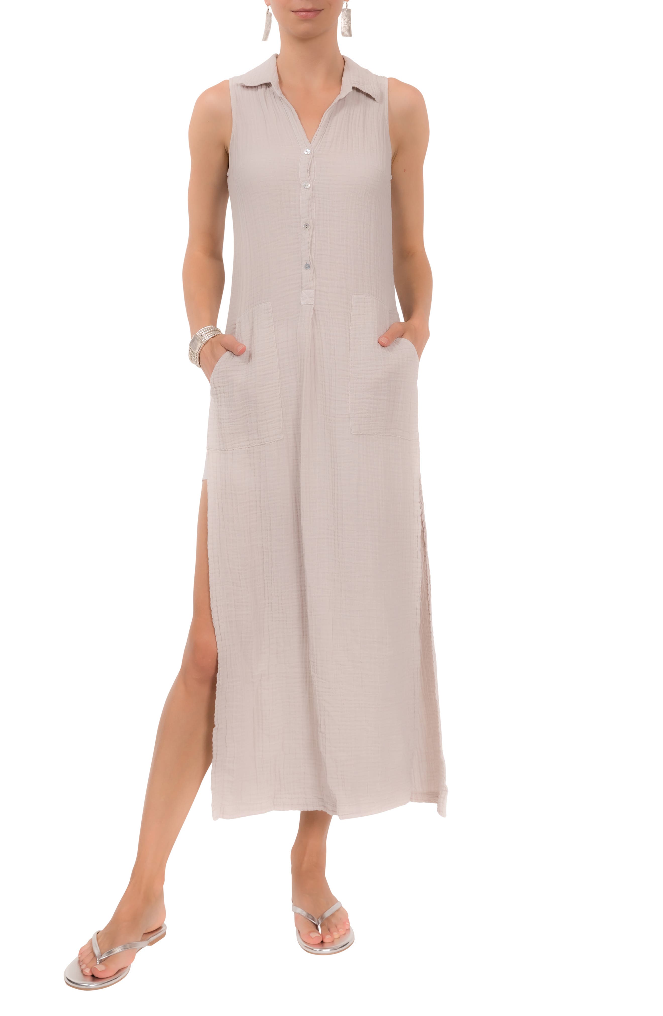 Vivienne Sleeveless Cotton Gauze Caftan Top - image 3