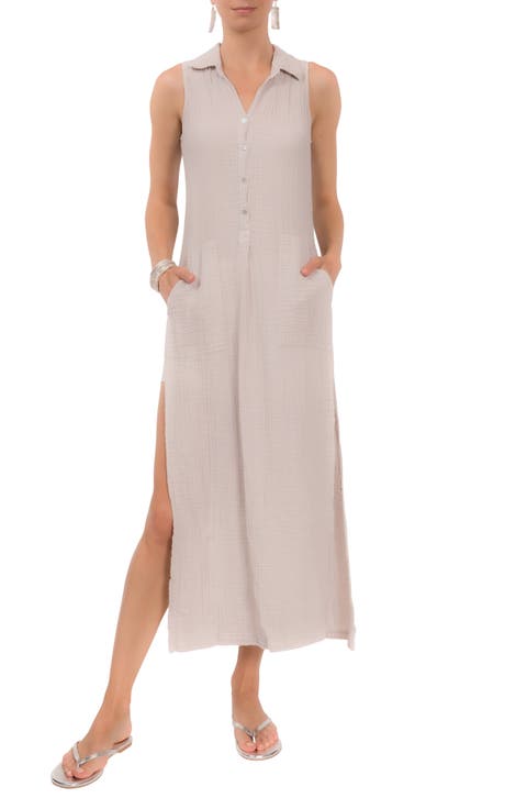 Vivienne Sleeveless Cotton Gauze Caftan Top