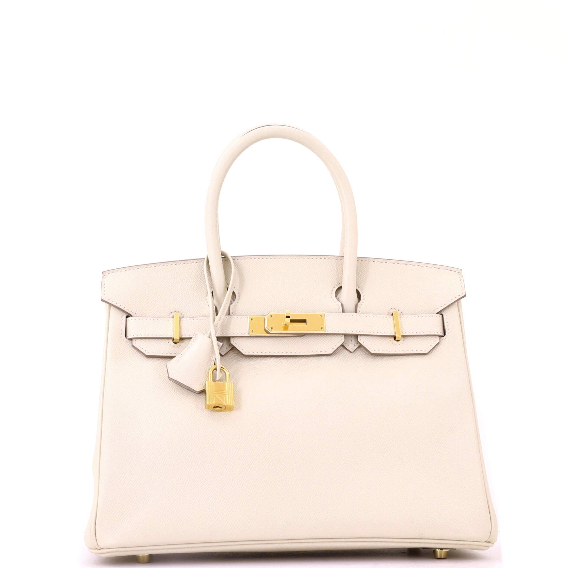 Birkin Handbag Light Epsom with Gold Hardware 30, Alternate, color, White