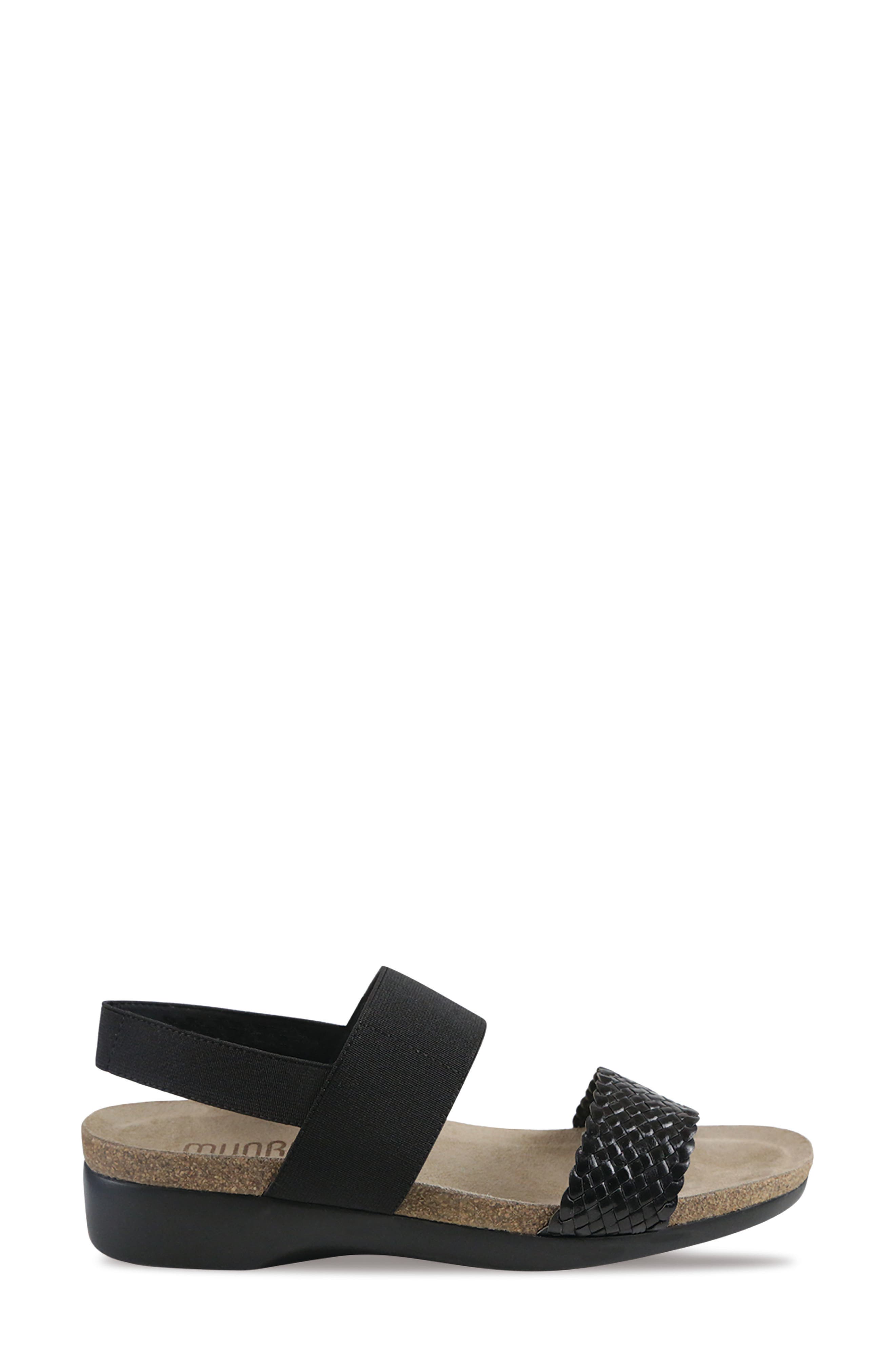 Munro Pisces Sandal, Alternate, color, Black Woven Leather