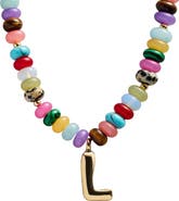 BaubleBar Semi Precious Bubble Initial Pendant Necklace
