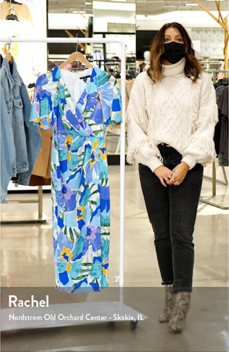 Floral Wrap Front Midi Dress, sales video thumbnail