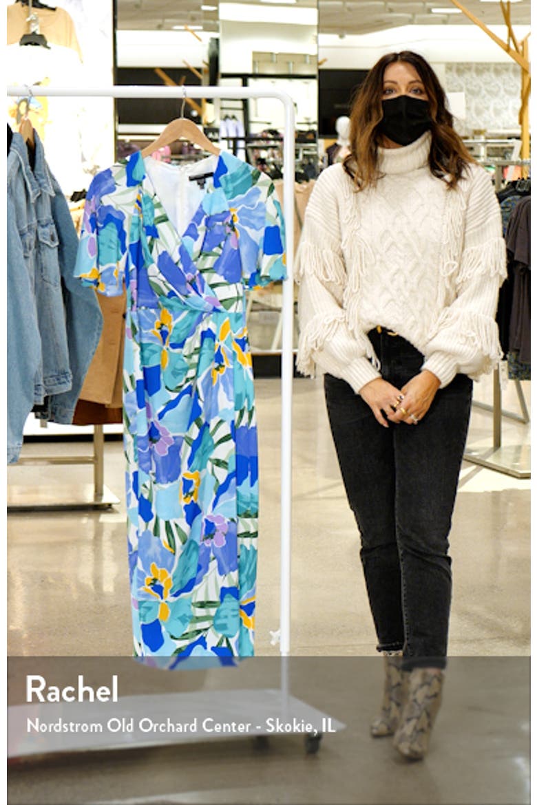 Floral Wrap Front Midi Dress video