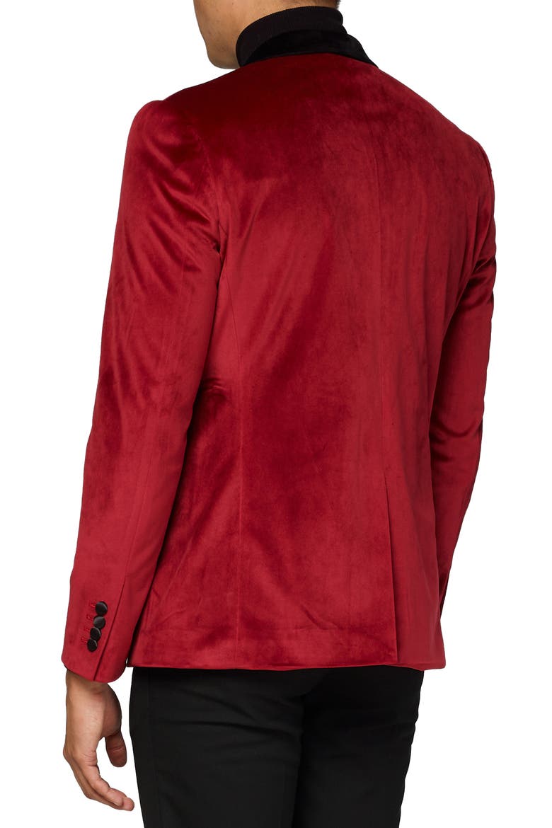 Deluxe Burgundy Velvet Dinner Jacket, Alternate, color, RED