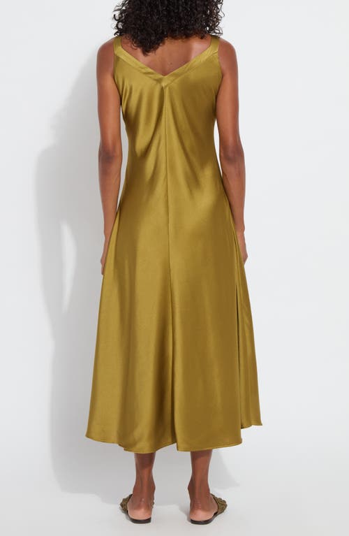 Lyssé Gemma Satin Midi Slipdress In Manzanilla