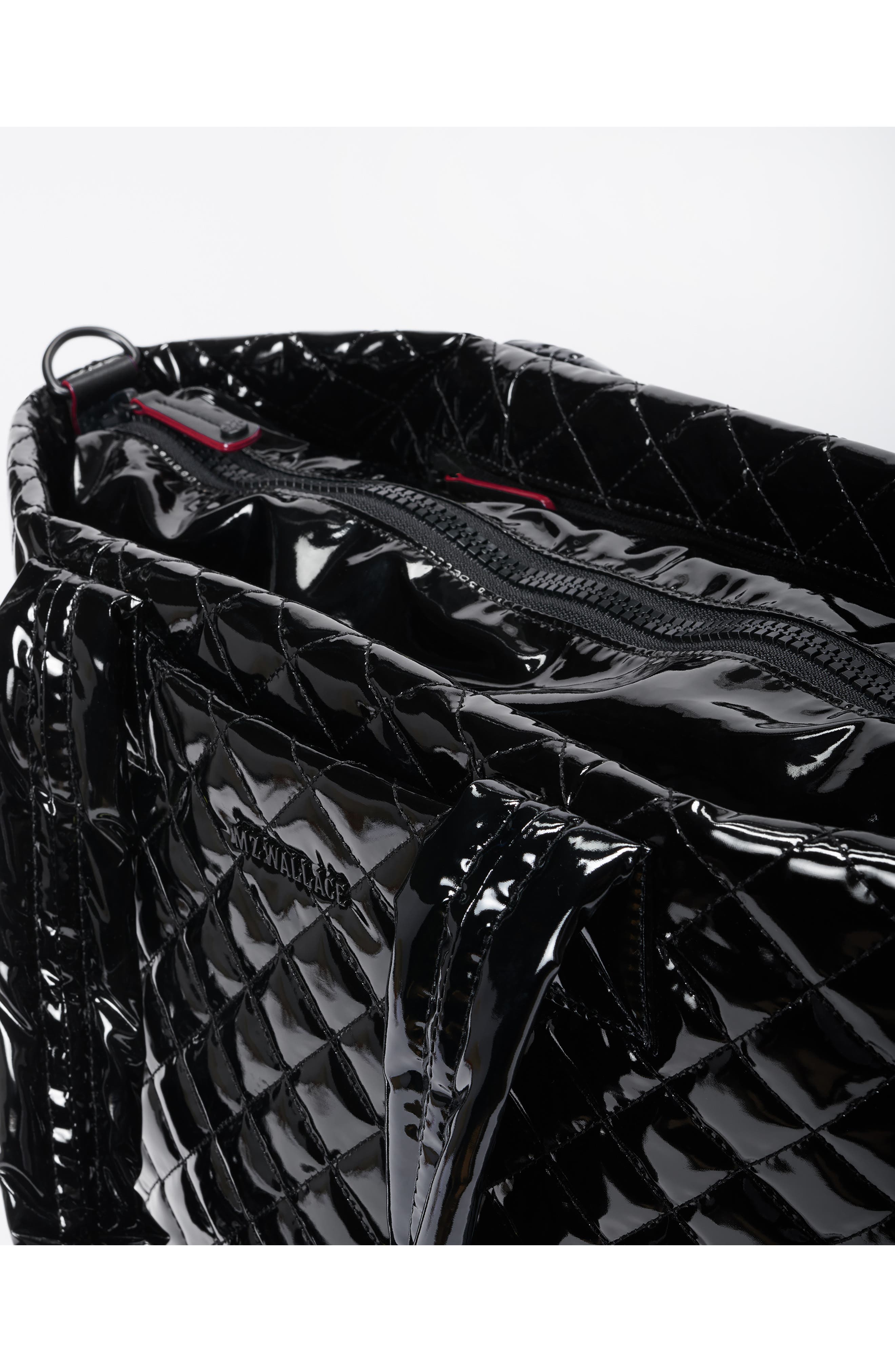 MZ Wallace Medium Metro Deluxe Tote, Alternate, color, Black Lacquer
