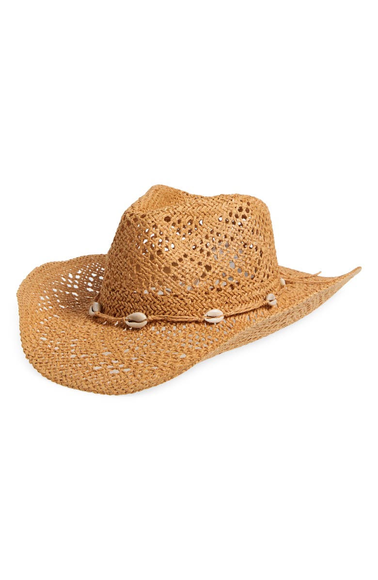 The Accessory Collective Kids' Shell Trim Cowboy Hat, Main, color, 