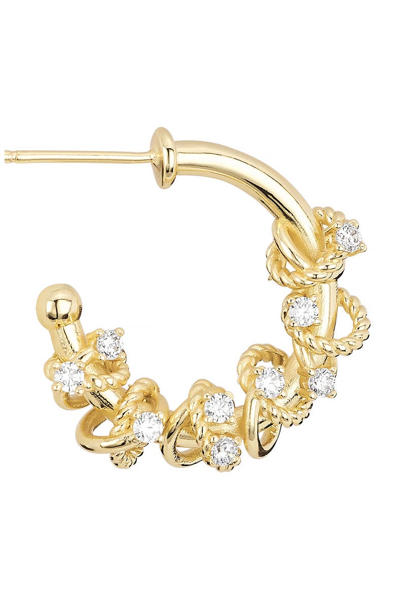 Cubic Zirconia Wrap Hoop Earrings, Alternate, color, GOLD