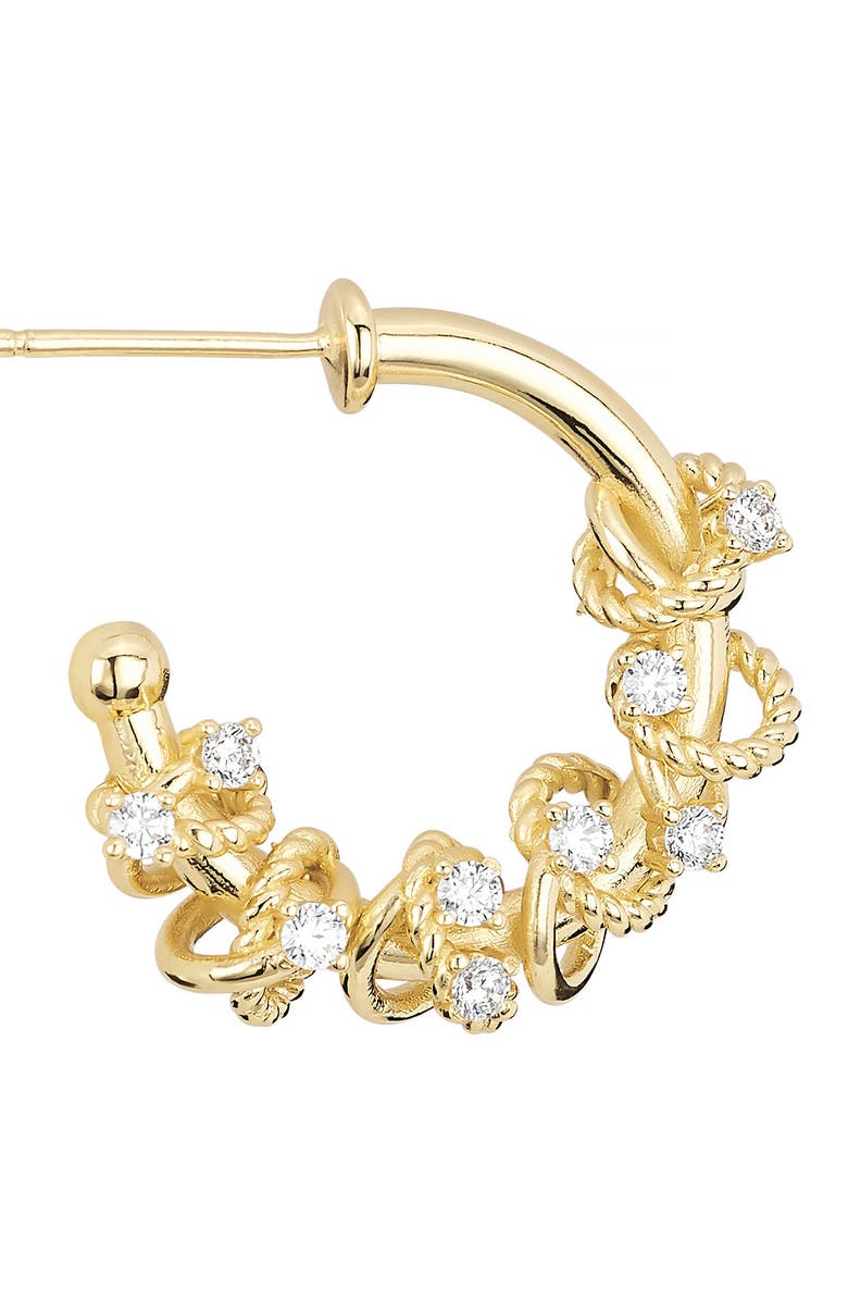 ATHRA LUXE Cubic Zirconia Wrap Hoop Earrings, Alternate, color, Gold