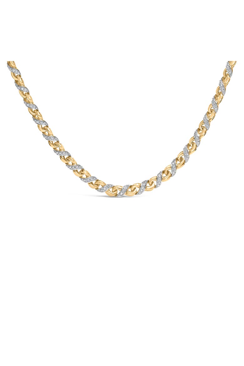 10K Yellow Gold 1 cttw Diamond Riviera Statement Pendant Necklace, Main, color, Yellow