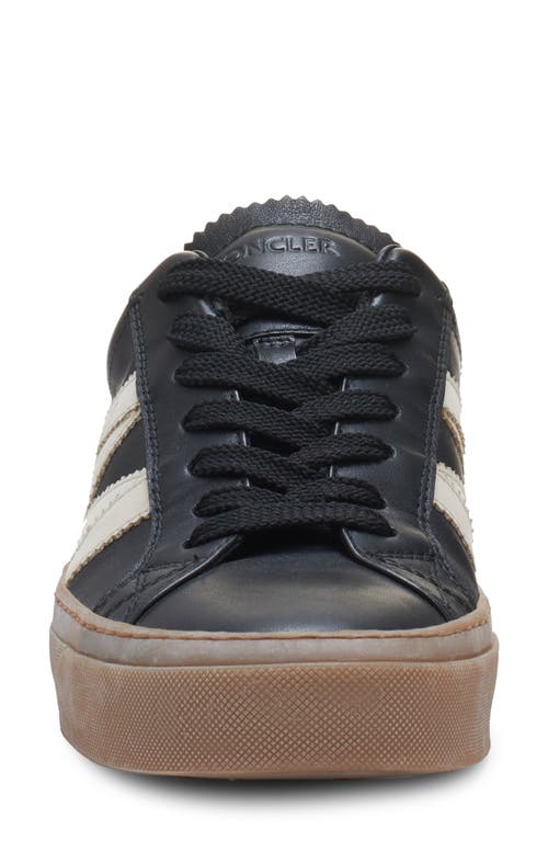 Moncler Monaco2 Low-top Leather Sneakers In Gray