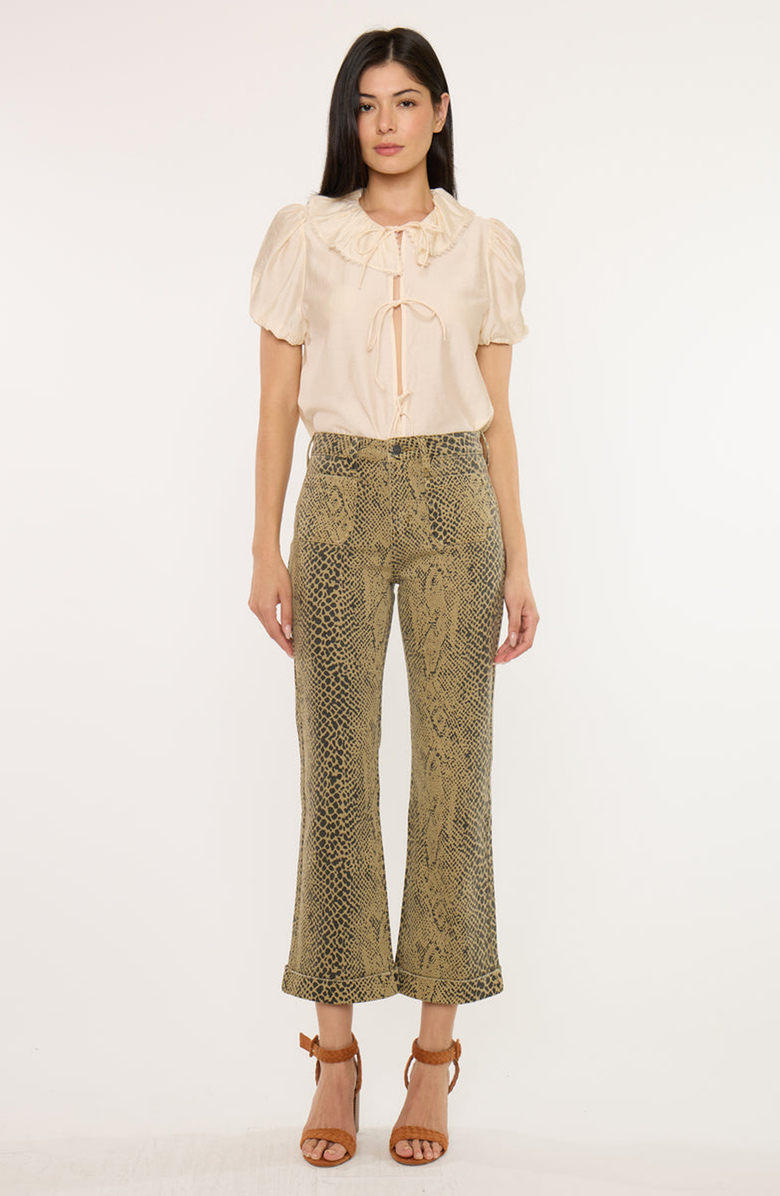 KanCan Natalie High Rise Crop Flare Jeans, Main, color, Python Print