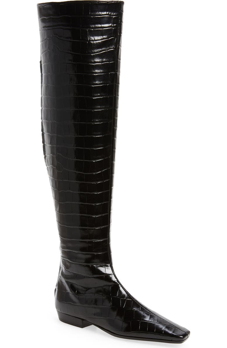 TOTEME Croc Embossed Over the Knee Boot, Main, color,