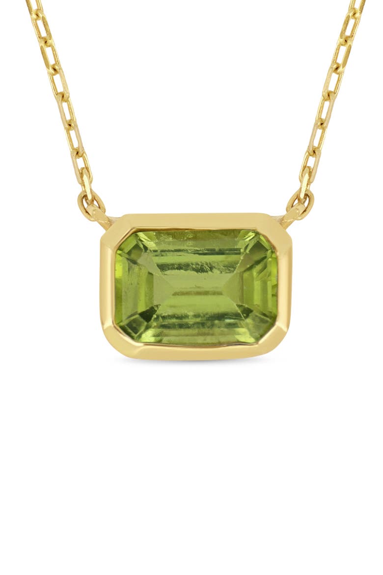 14k Gold Peridot Pendant Necklace, Alternate, color, 14KY