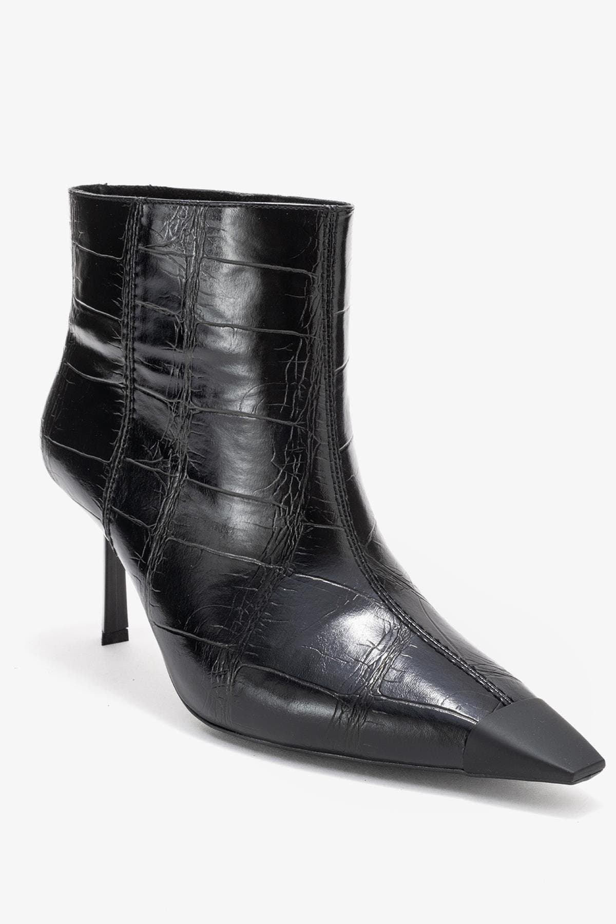 Black Print Faux Leather