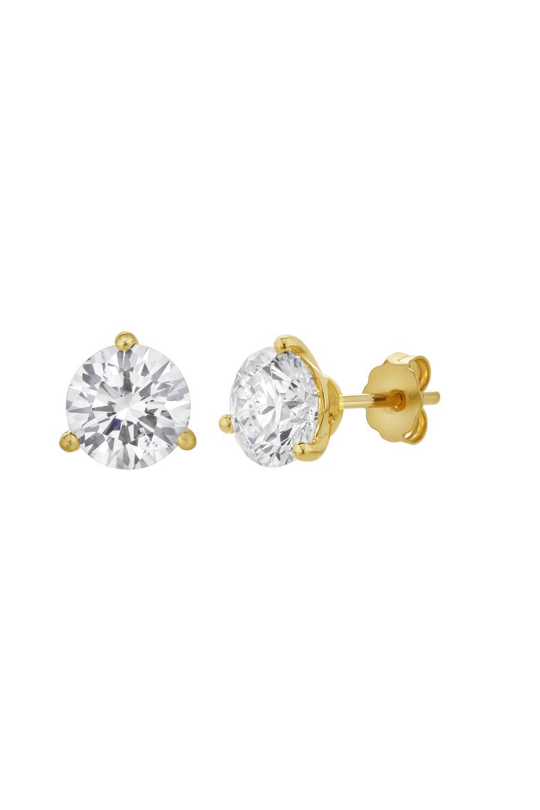 Ellipse 2.14 Ct TW Lab Grown Round Diamond Studs Martini 14K Yellow Gold Earrings, Alternate, color, 14K Yellow Gold