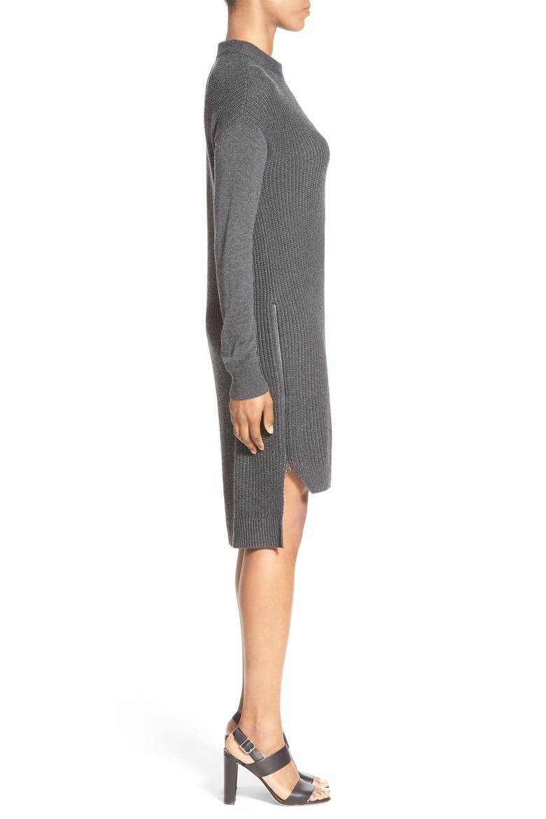 Stitch Detail Knit Tunic, Alternate, color, HEATHER CHARCOAL