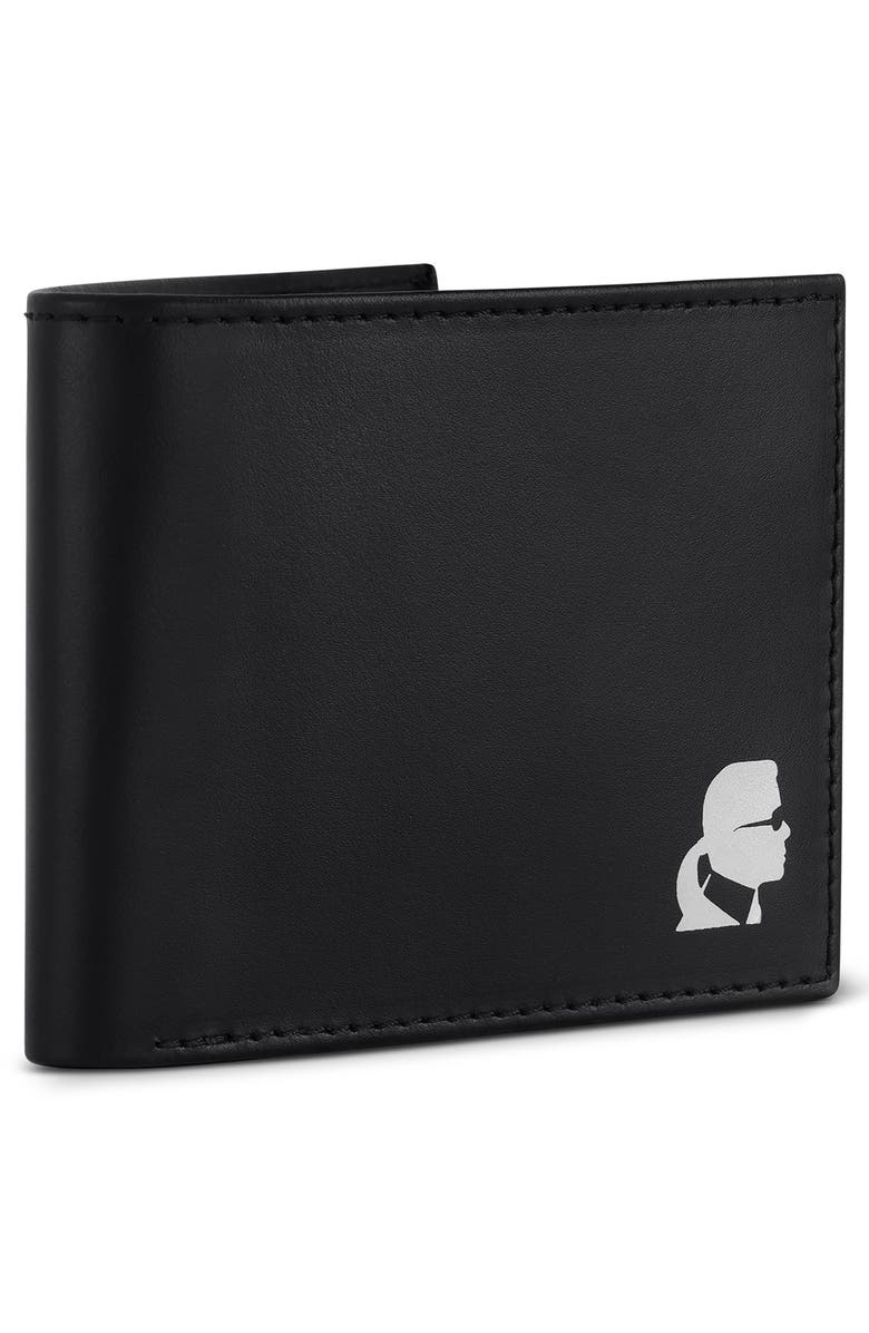 KARL LAGERFELD PARIS Profile Graphic Leather Bifold Wallet, Alternate, color,