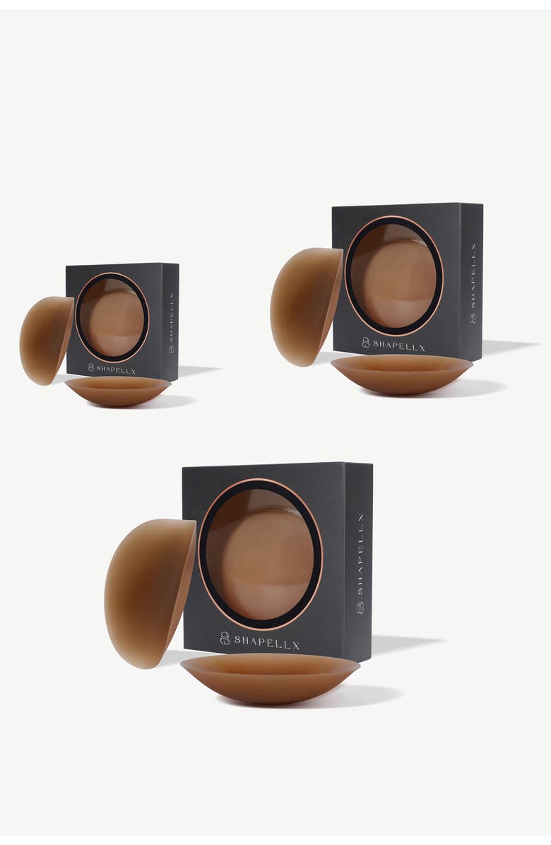 Shapellx Tapered Edge Seamless Silicone Nipple Covers, Main, color, Brown