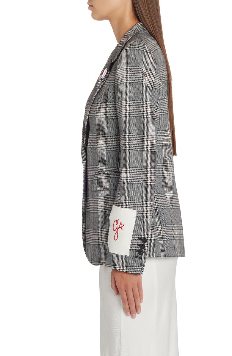 Golden Goose Dune Glen Plaid Virgin Wool Blend Blazer, Alternate, color, Grey/ Bone White