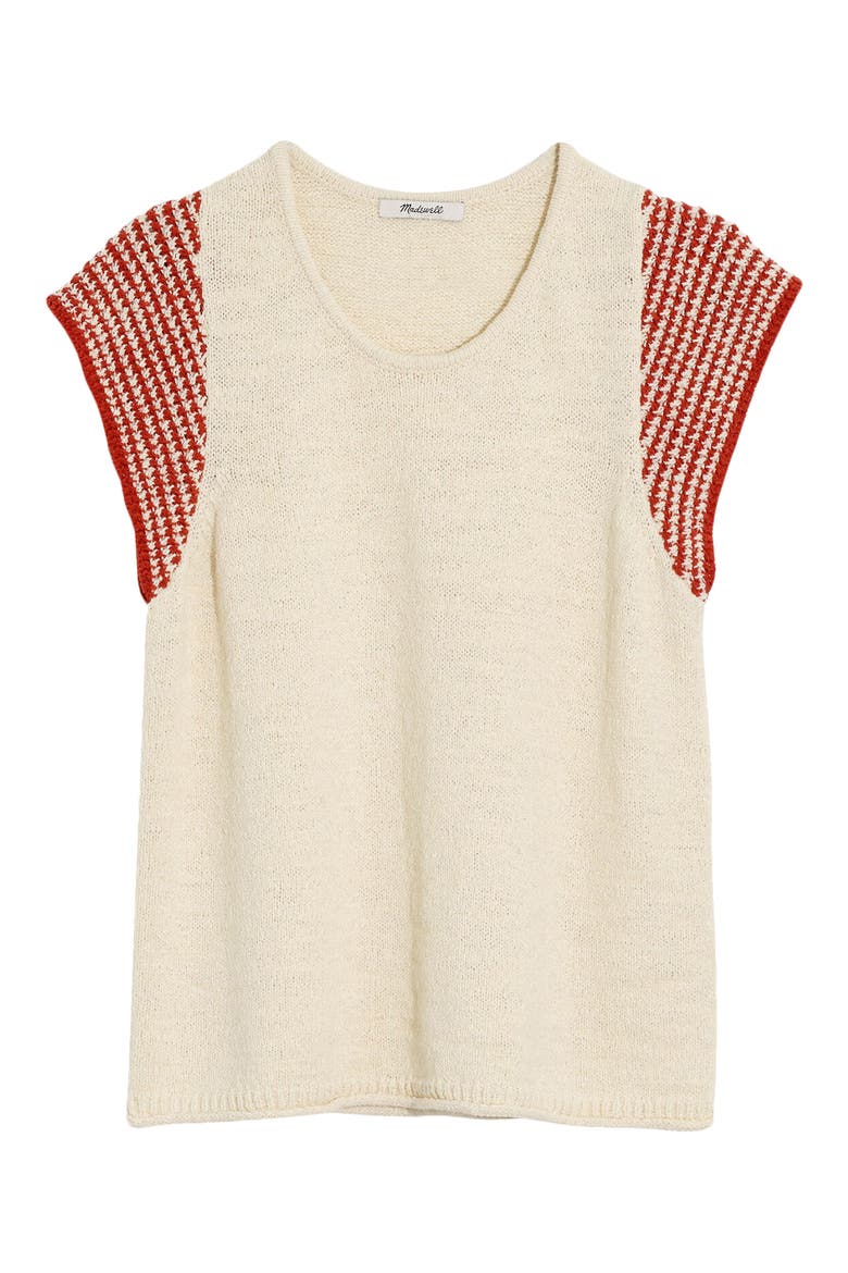 Kimble Stripe Sleeve Sweater, Alternate, color, ANTIQUE CREAM
