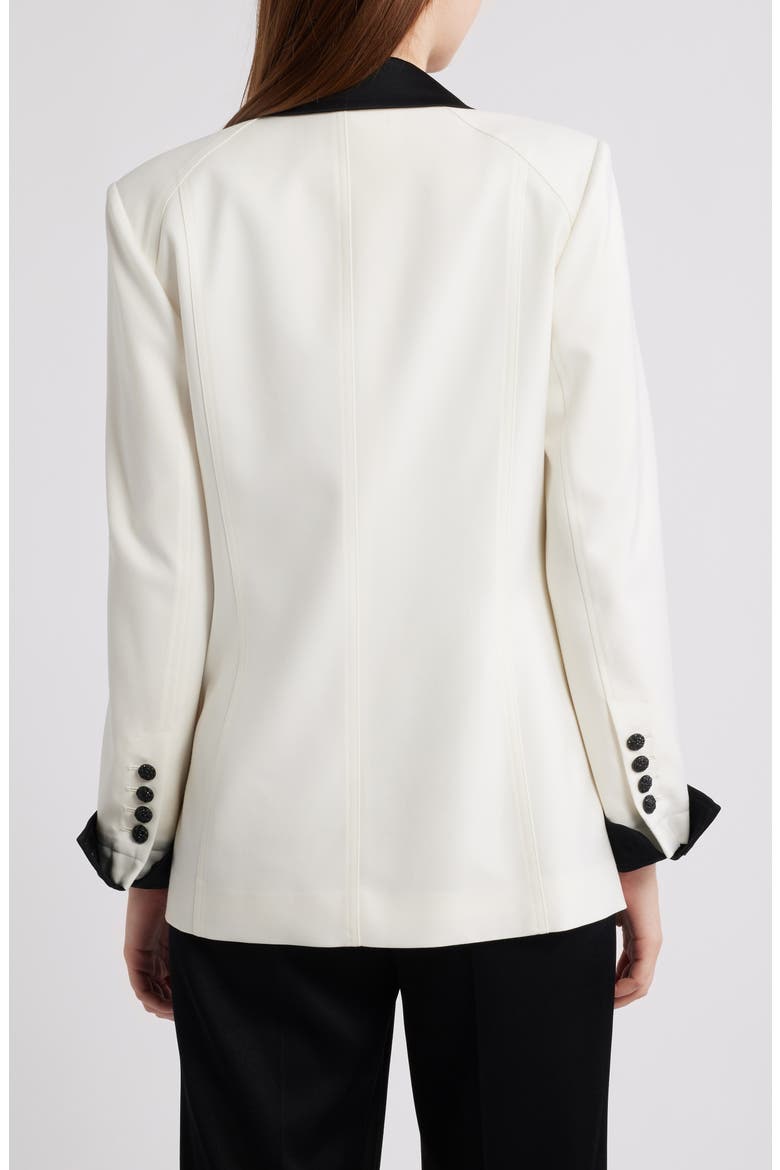 Camille Two Tone Wool Blend Blazer, Alternate, color, IVORY / BLACK