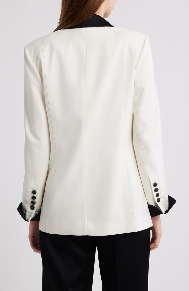 KOBI HALPERIN Camille Two Tone Wool Blend Blazer, Alternate, color, Ivory / Black