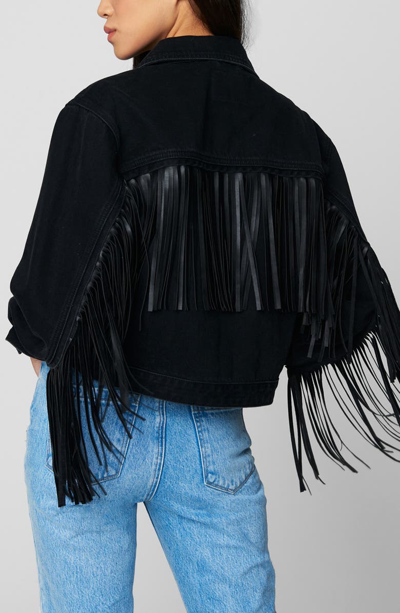 BLANKNYC Fringe Crop Faux Suede Jacket, Alternate, color,