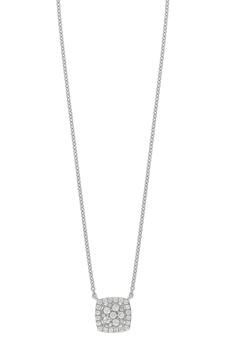 Bony Levy Mika Cushion Pendant Necklace - 0.22ct., Main, color, 18K White Gold