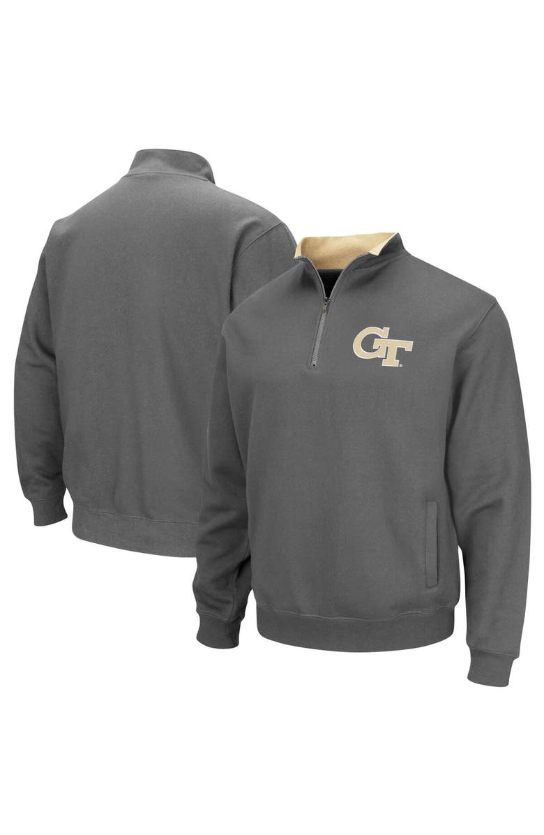 COLOSSEUM Men's Colosseum Charcoal Georgia Tech Yellow Jackets Tortugas Logo Quarter-Zip Pullover Jacket, Main, color, Charcoal