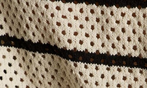 Sanctuary Stripe Open Stitch V-neck Sweater In Neutral