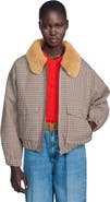 SANDRO Faux fur-lined coat