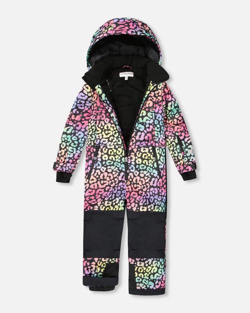 Deux Par Deux Girl One-piece Teknik Snowsuit In Black
