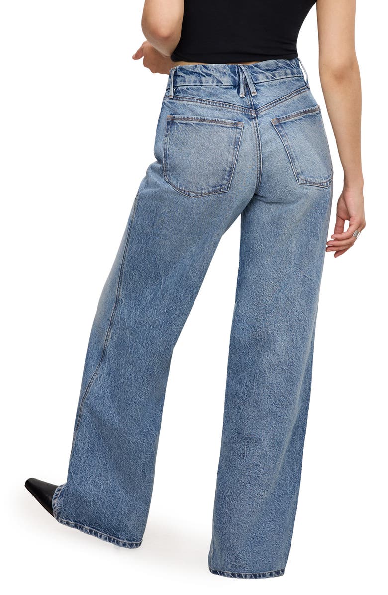 Good American Good Petite Skate High Waist Wide Leg Jeans, Alternate, color, Indigo756