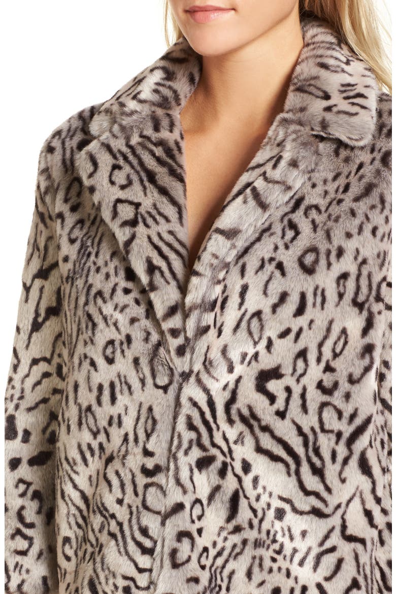Belle Faux Fur Jacket, Alternate, color, SNOW LEOPARD
