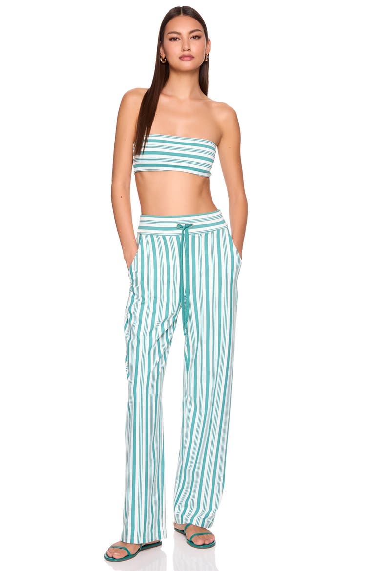Stripe Wide Leg Pants, Alternate, color, FERN