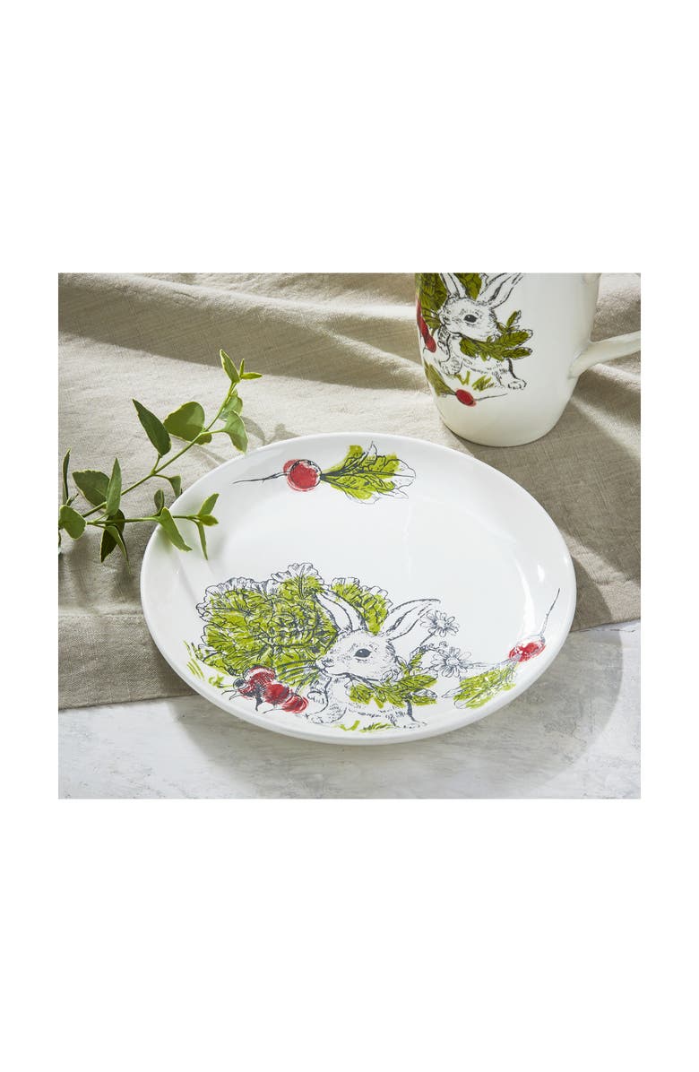 tag Munching Bunny Multicolor Ceramic Appetizer Plates, Alternate, color, Multicolored