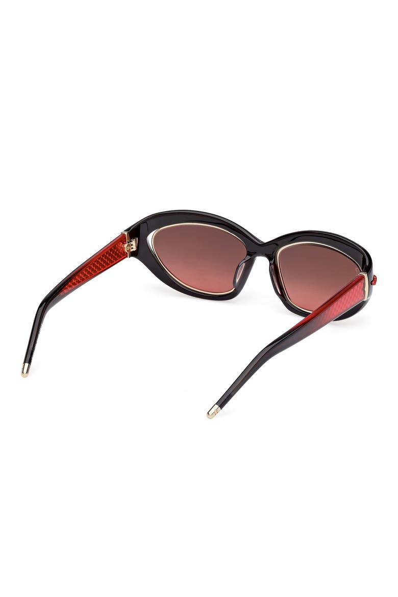 So Kate 55mm Gradient Cat Eye Sunglasses, Alternate, color, BLACK / RED / ZEISS RED