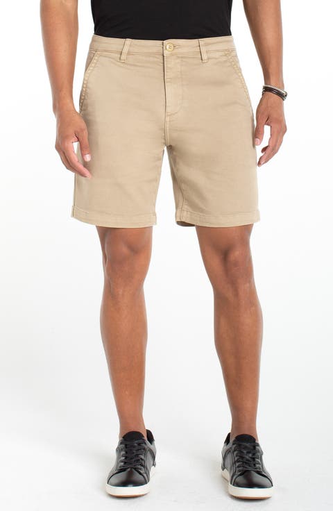 8-Inch Flat Front Knit Twill Shorts