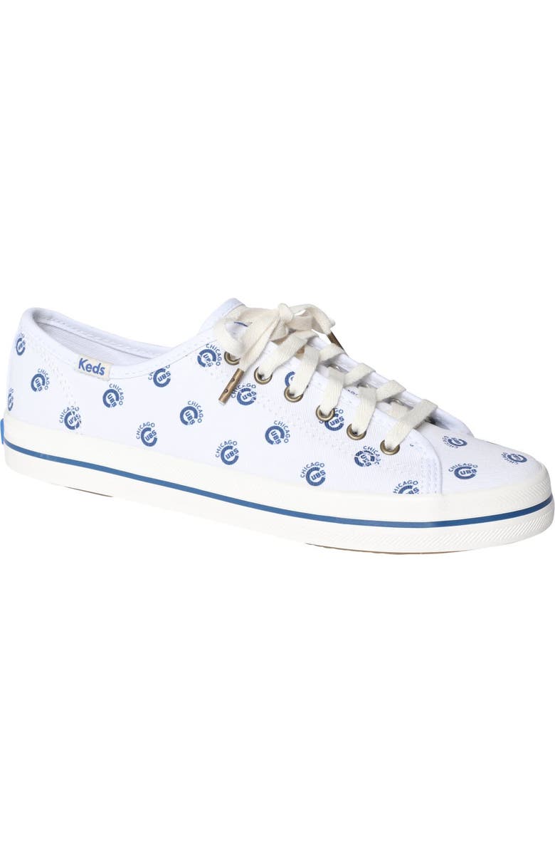 Keds<sup>®</sup> Women's Keds White Chicago Cubs Kickstart Repeat Logo Sneakers, Main, color,