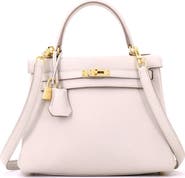 Pre-Owned Hermes Kelly Handbag Light Togo with Gold Hardware 25