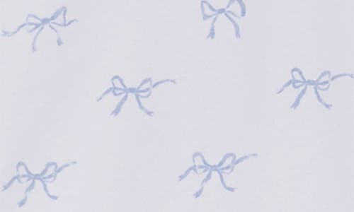 Petite Plume Kids' Bow Print Fitted Two-piece Pima Cotton Pajamas In White