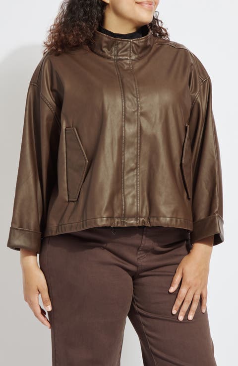 Mina Oversized Faux Leather Jacket