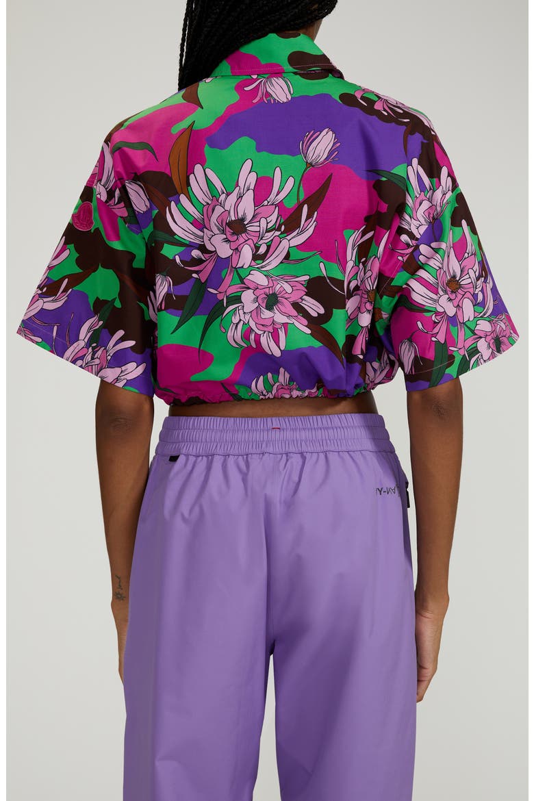 Floral Cotton Poplin Snap-Up Crop Shirt, Alternate, color, PINK FLORAL