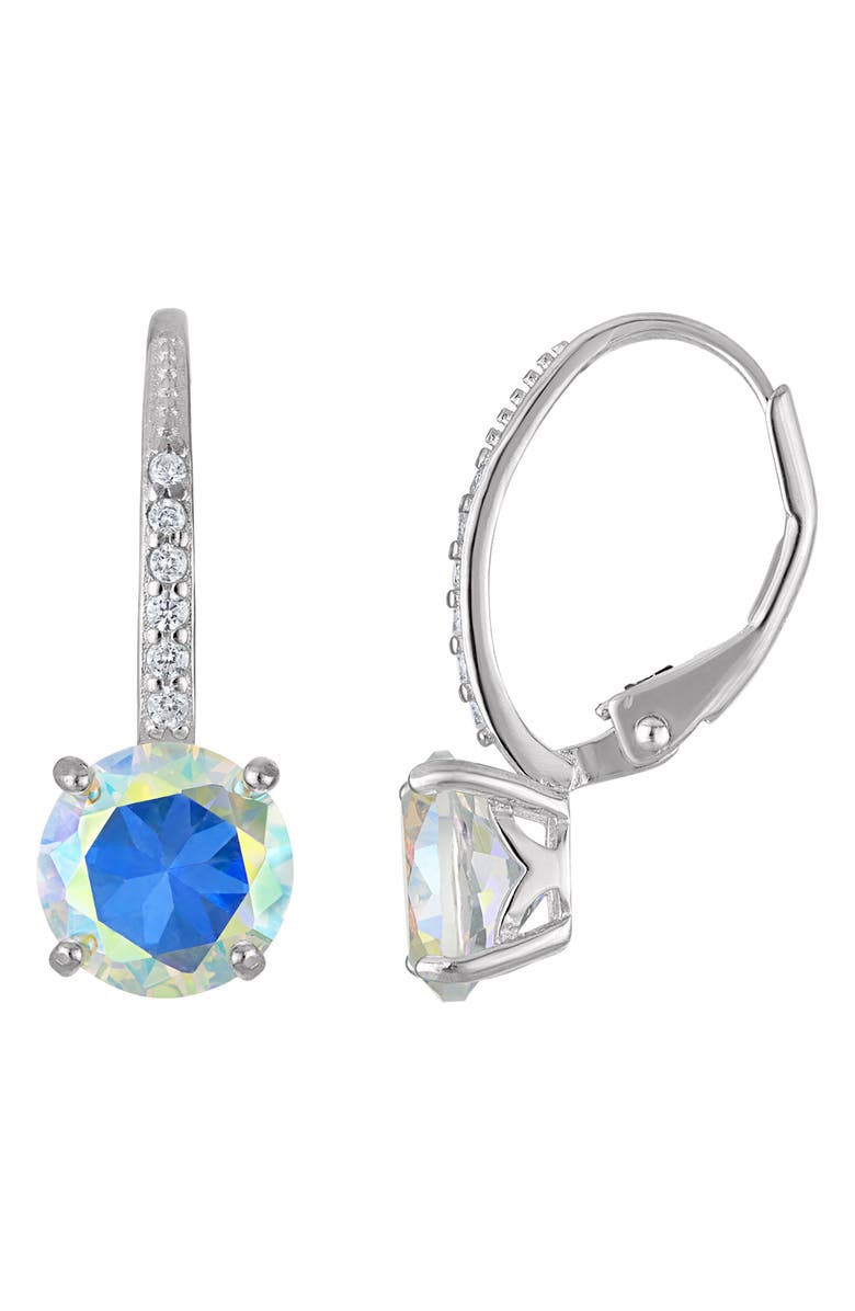 FZN Cubic Zirconia Pavé Leverback Earrings, Main, color, Silver