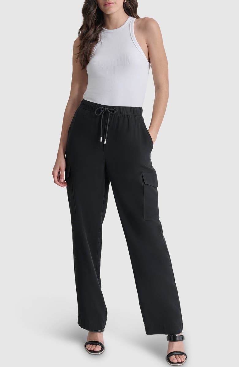 DKNY Carrot Drawstring Cargo Pants, Alternate, color, 