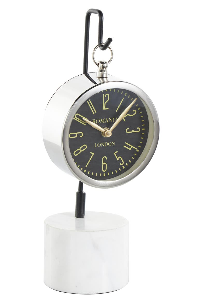 Modern Silver Stainless Steel Clock, Alternate, color, SILVER