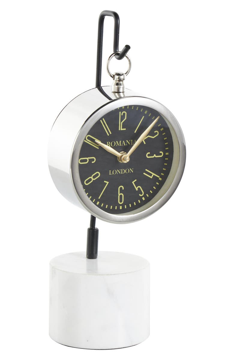 VIVIAN LUNE HOME Modern Silver Stainless Steel Clock, Alternate, color, Silver