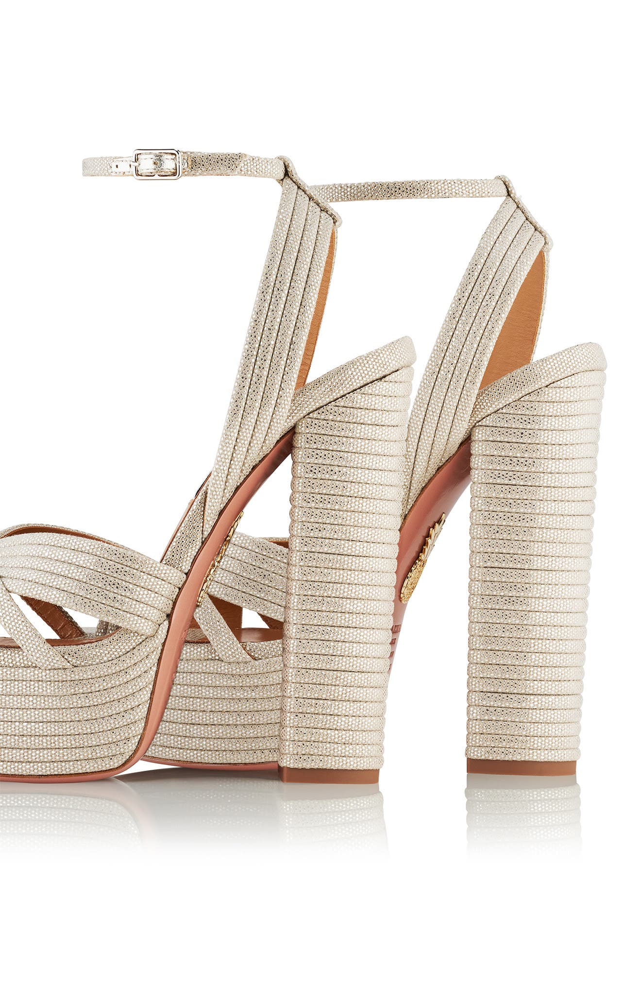 Aquazzura Snakeskin Print Platform Sandal, Alternate, color, 